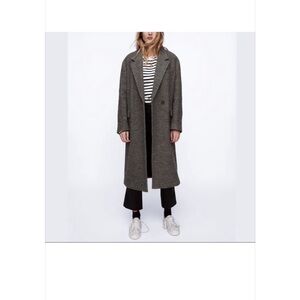 Zara Gray Textured Trench Coat